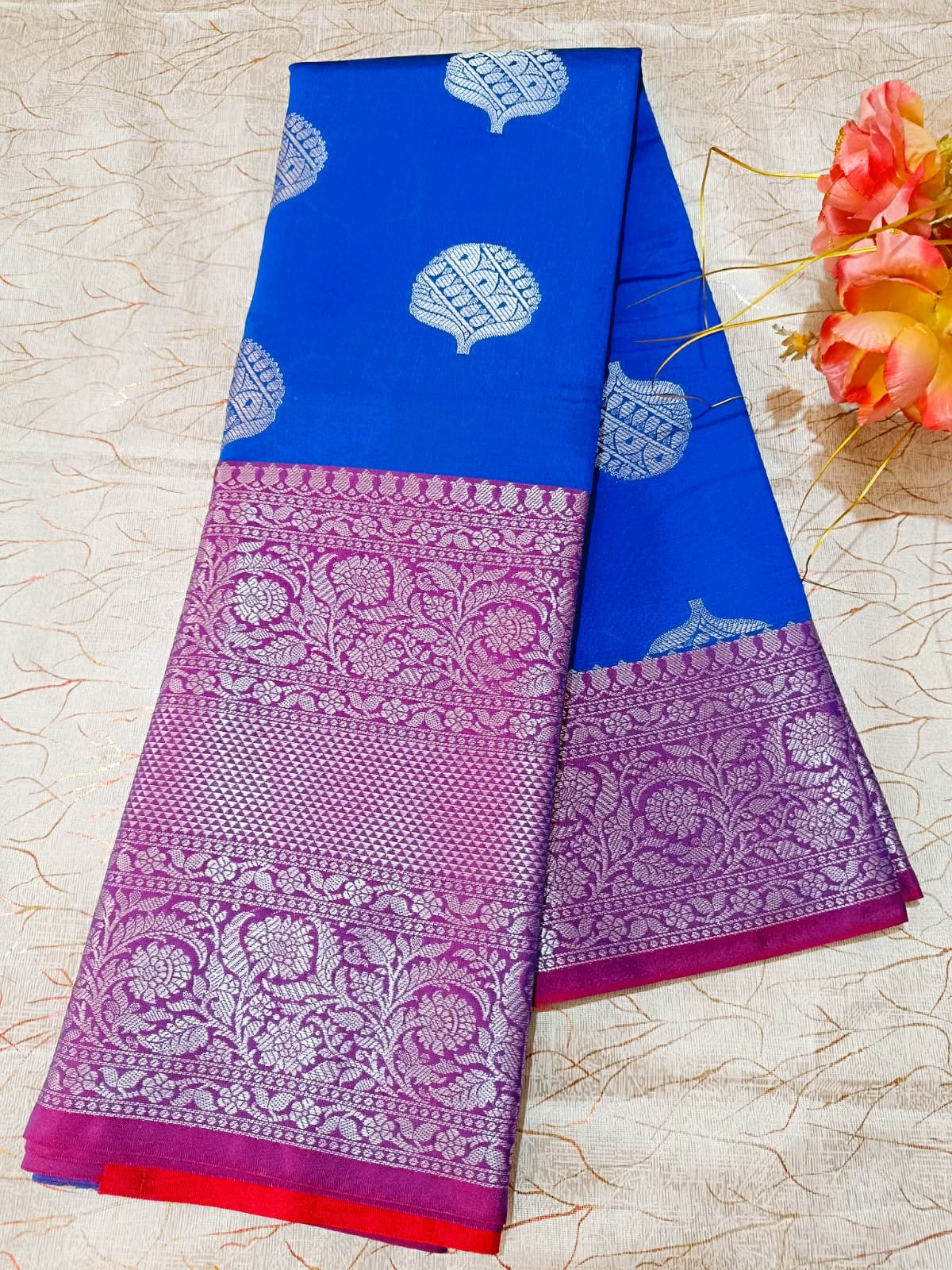 Blue Banarasi Silk Saree