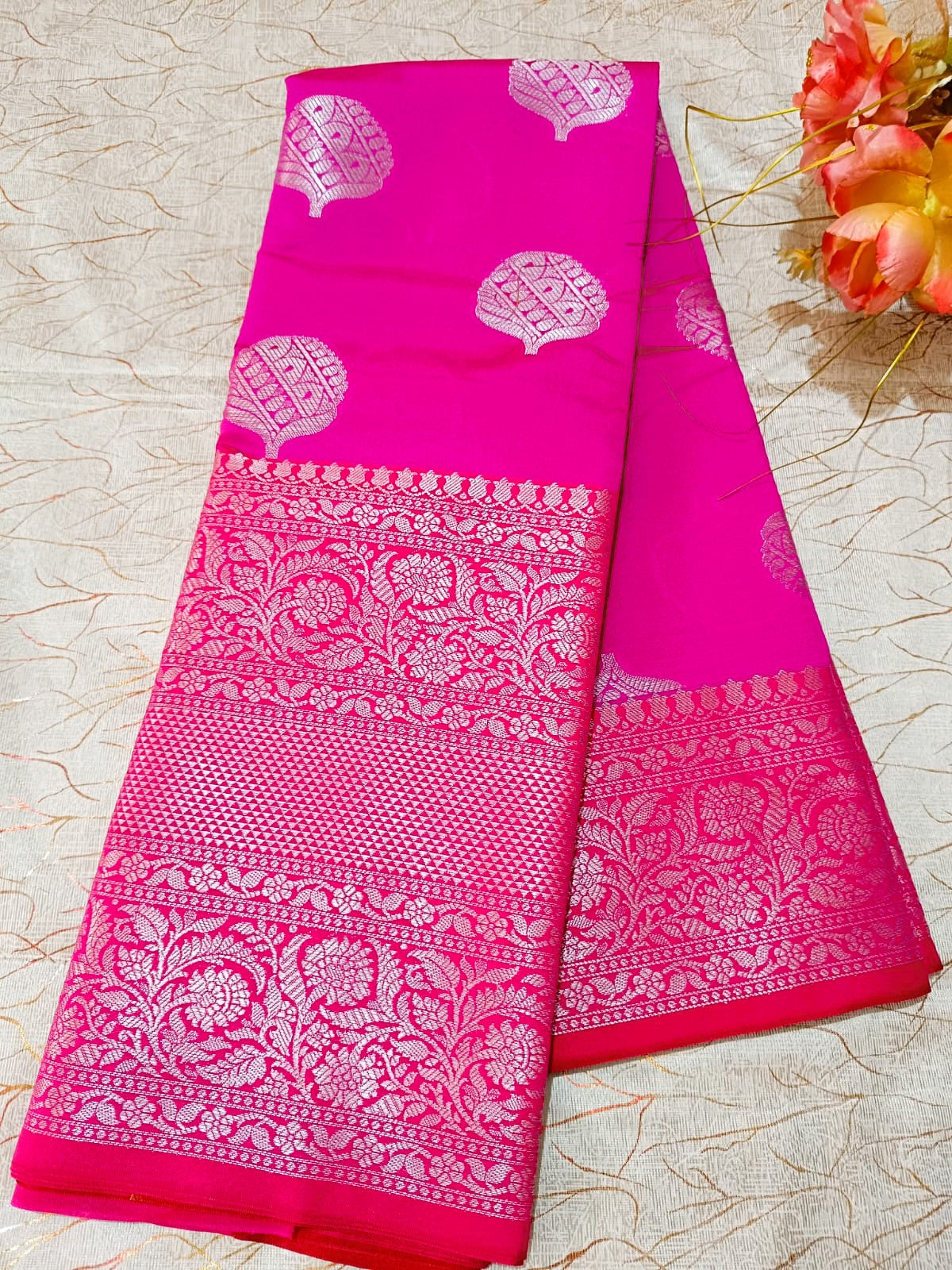 Pink Banarasi Saree