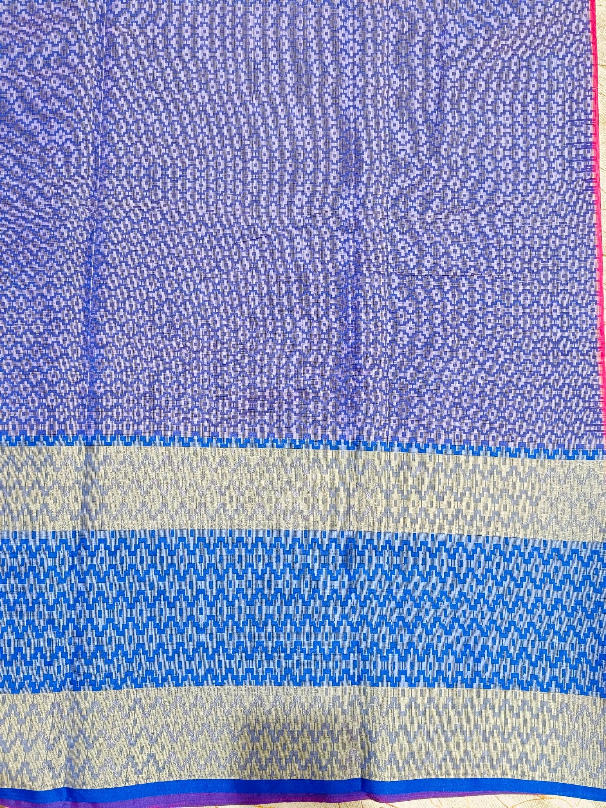 Pink Woven Blended Cotton Saree