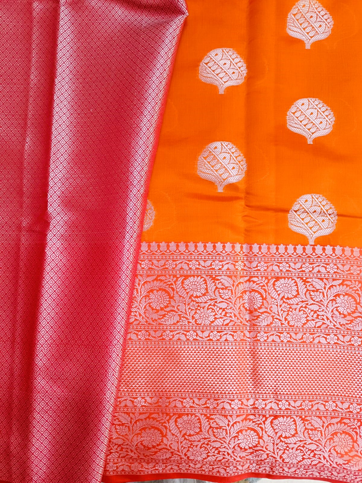 Orange Banarasi Saree