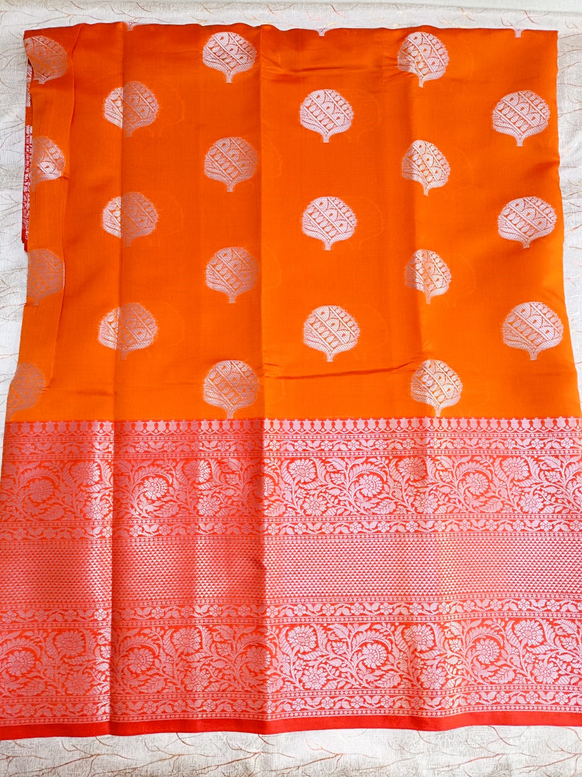 Orange Banarasi Saree