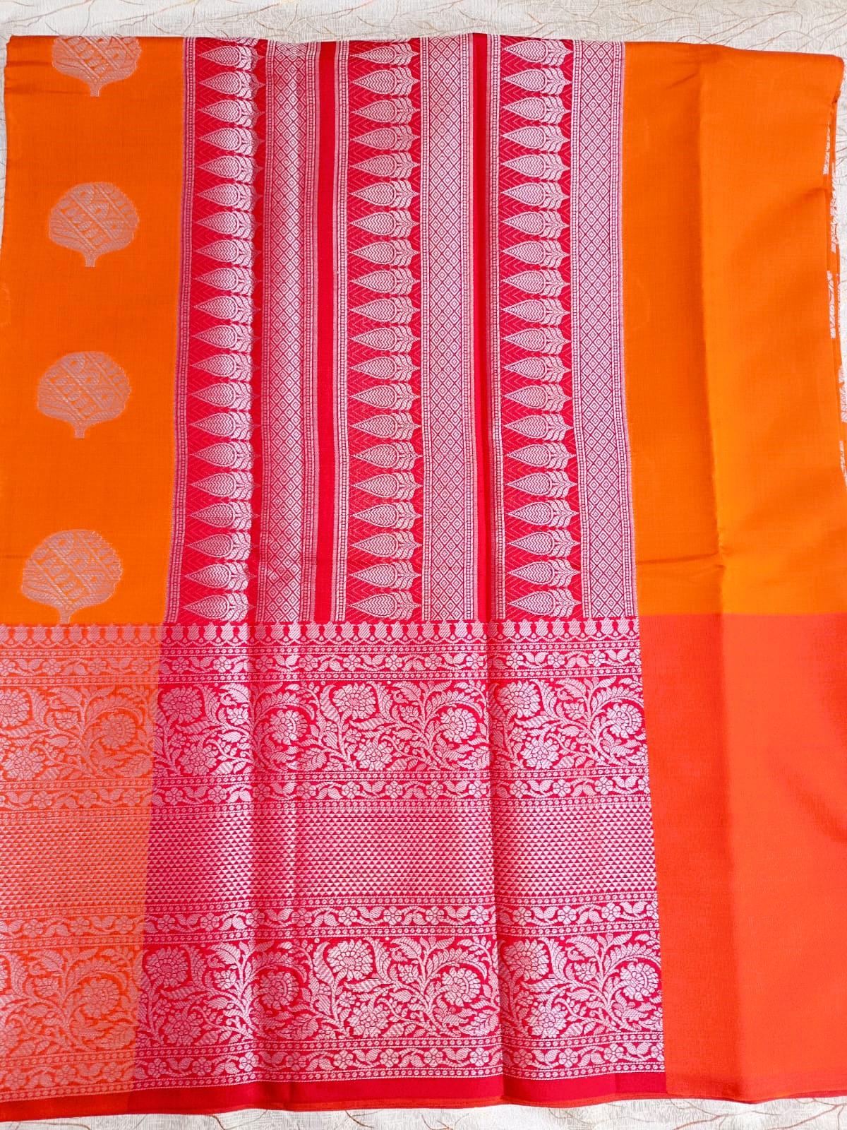 Orange Banarasi Saree