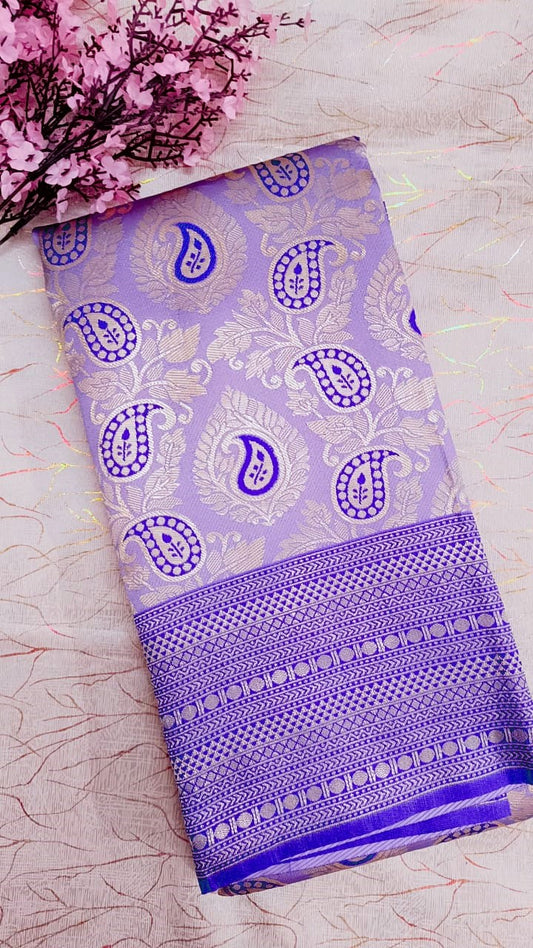 Lailac with Voilet Banarasi Saree