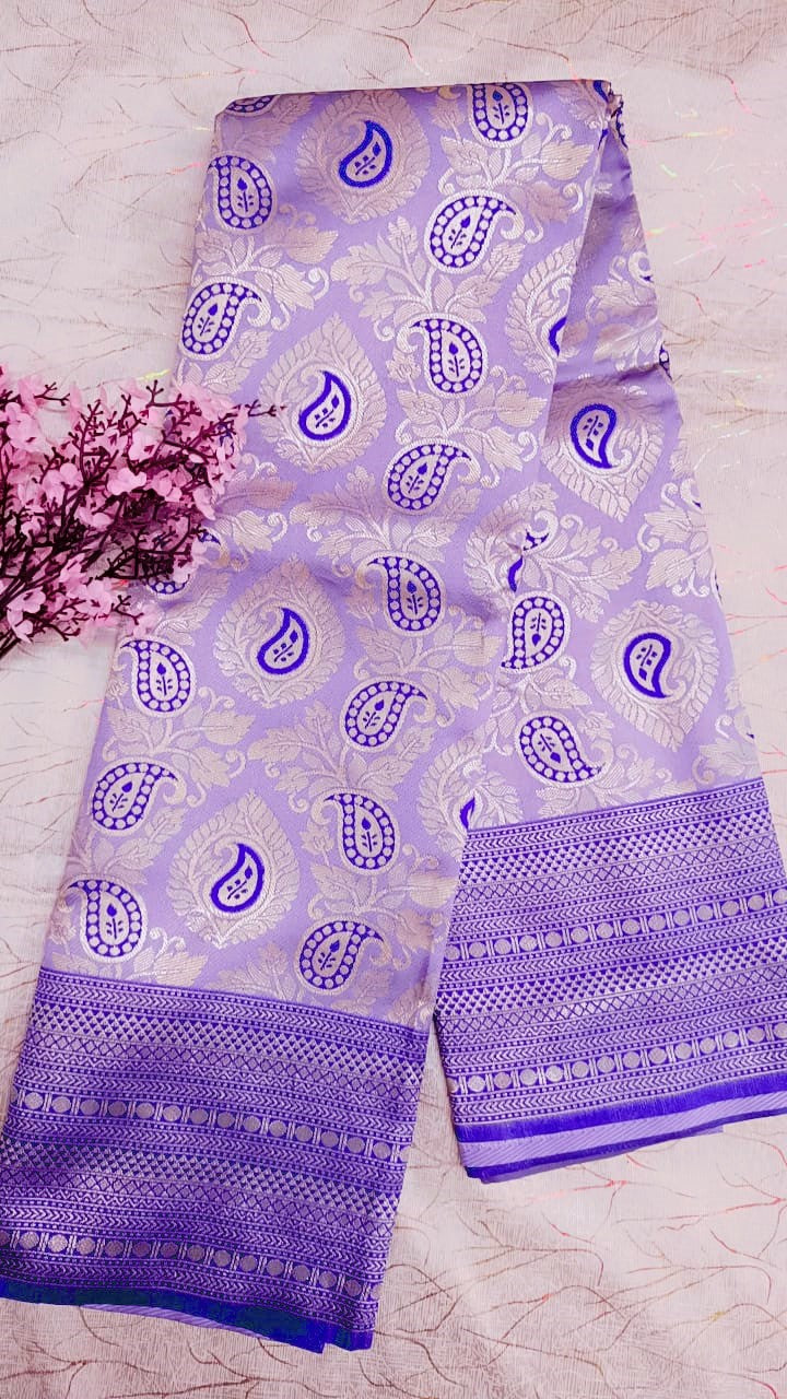 Lailac with Voilet Banarasi Saree