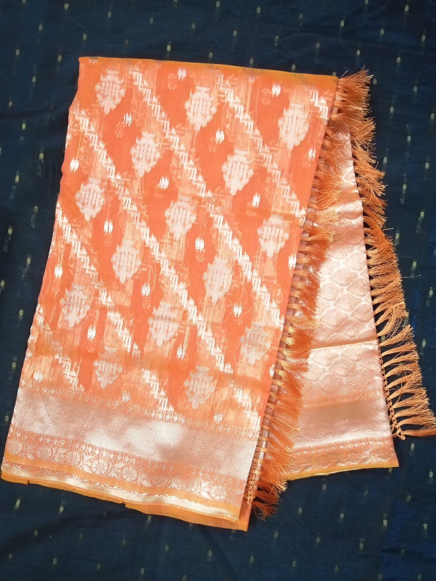 Orange Classic Silk Ratnam Saree