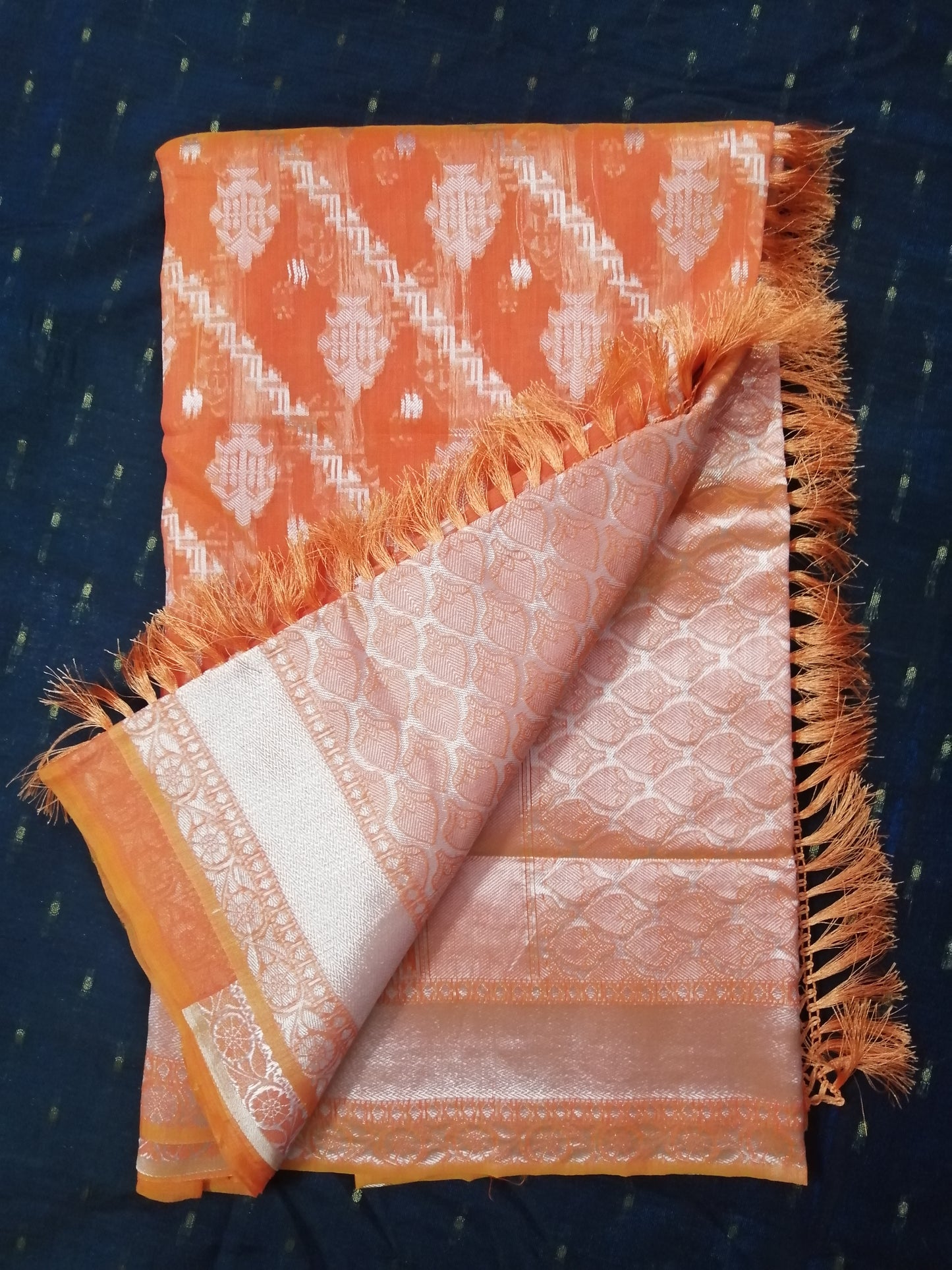 Orange Classic Silk Ratnam Saree