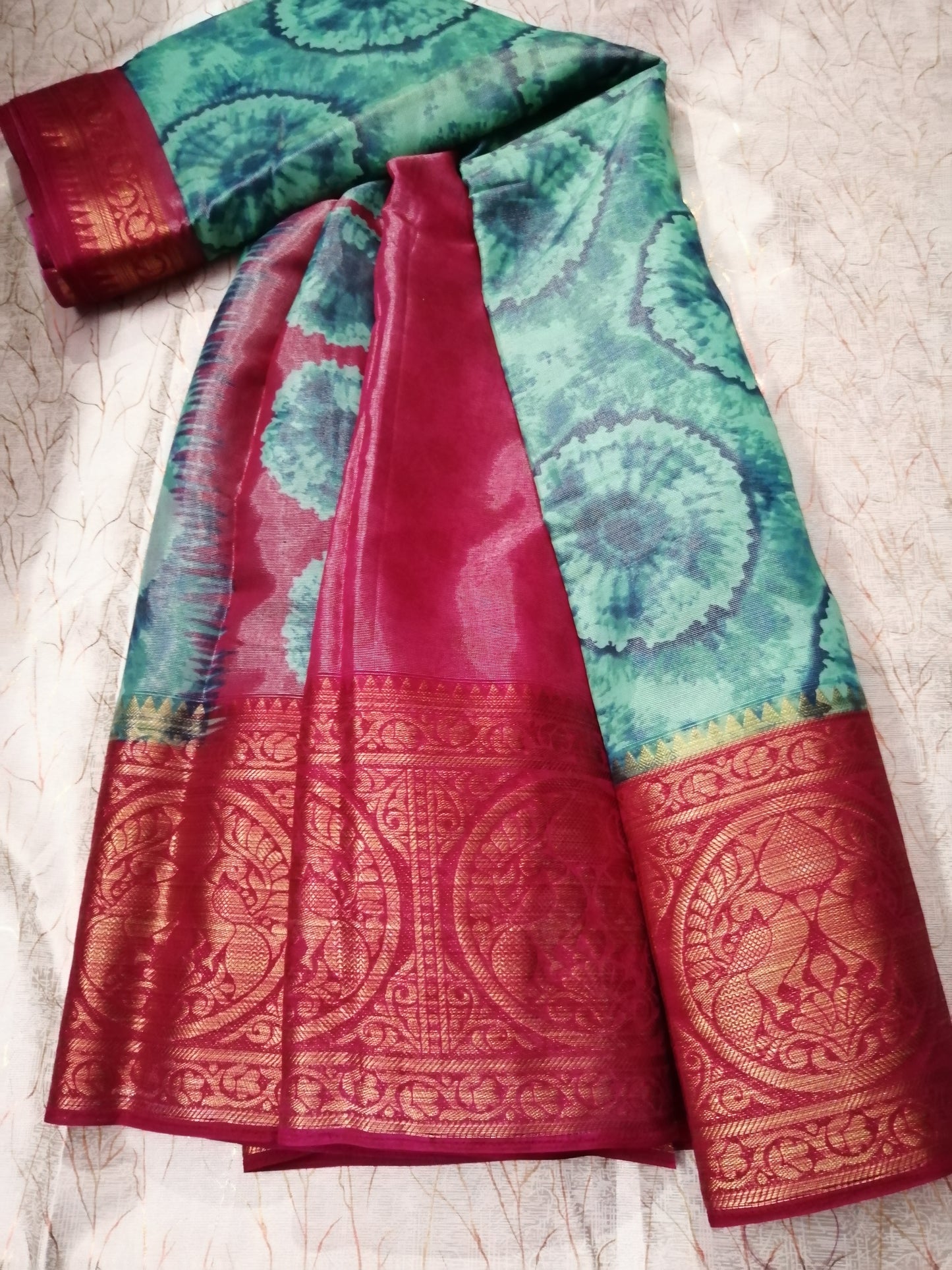 Green Jacquard Brasso Saree