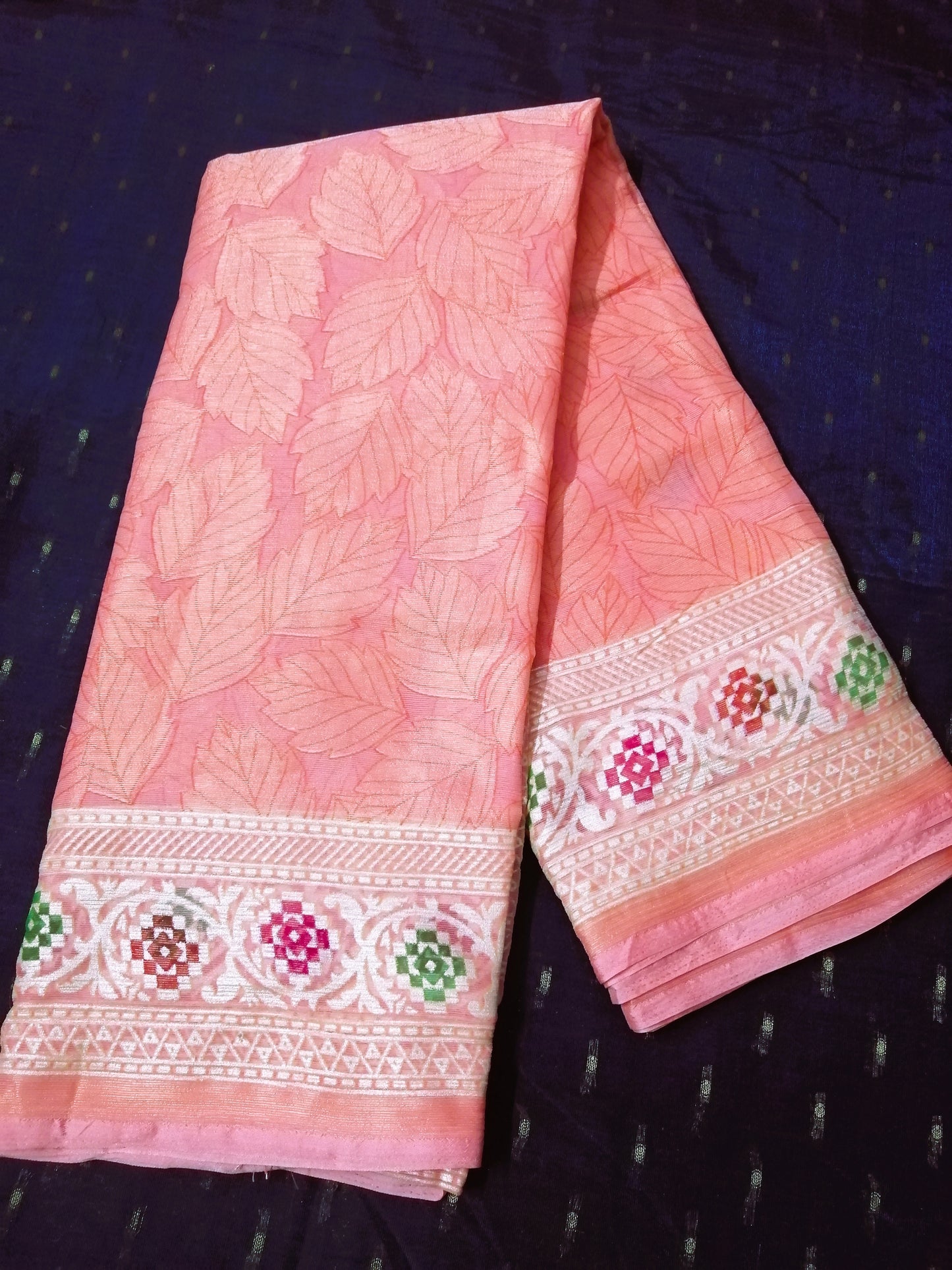 Fancy Peach Pastel Saree