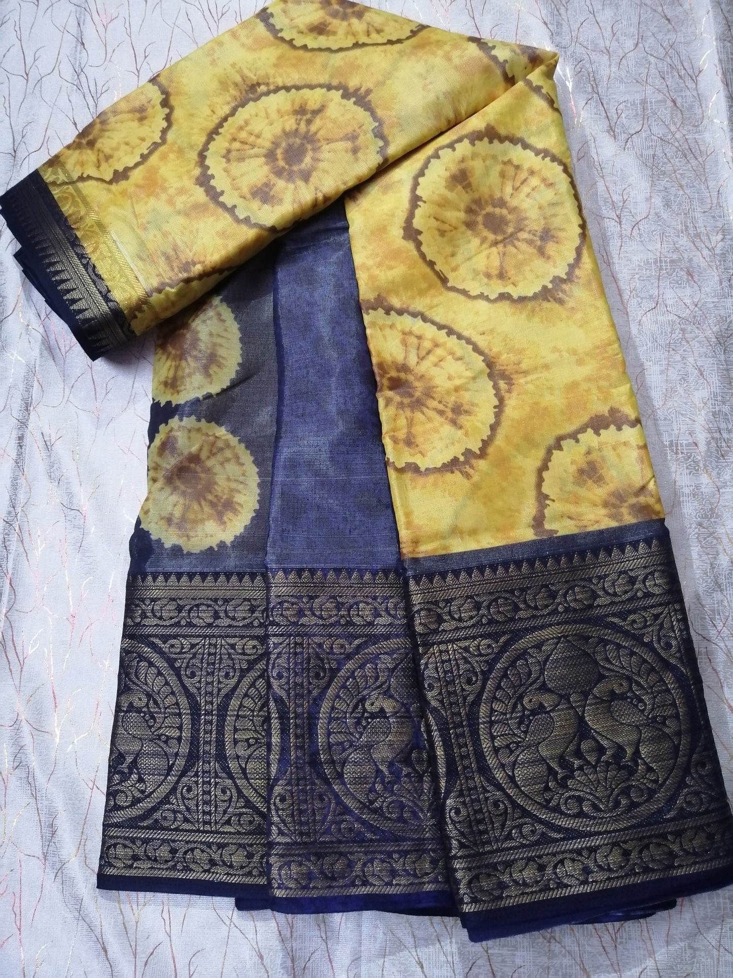 Yellow Jacquard Brasso Saree