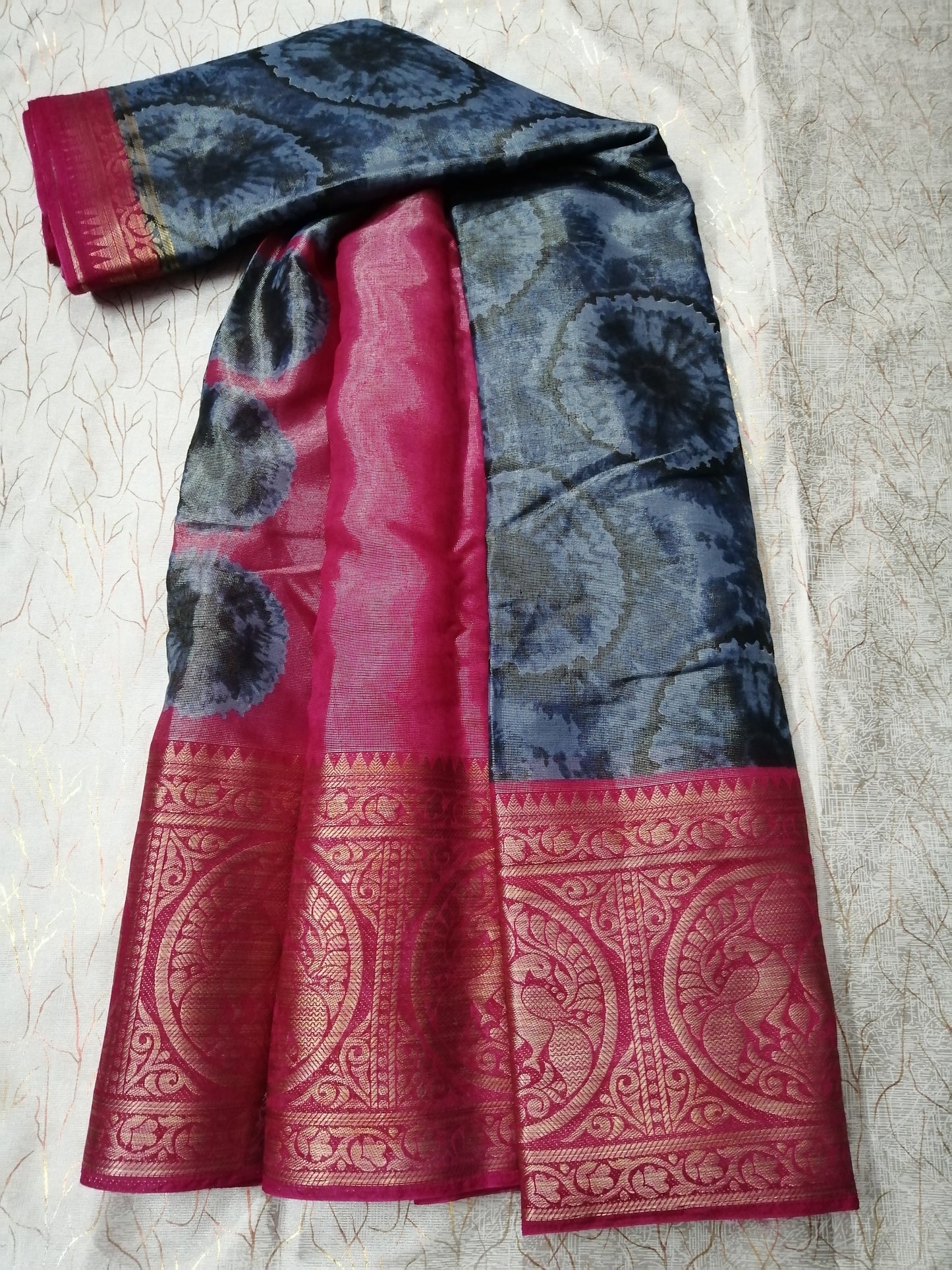 Grey Jacquard Brasso Saree