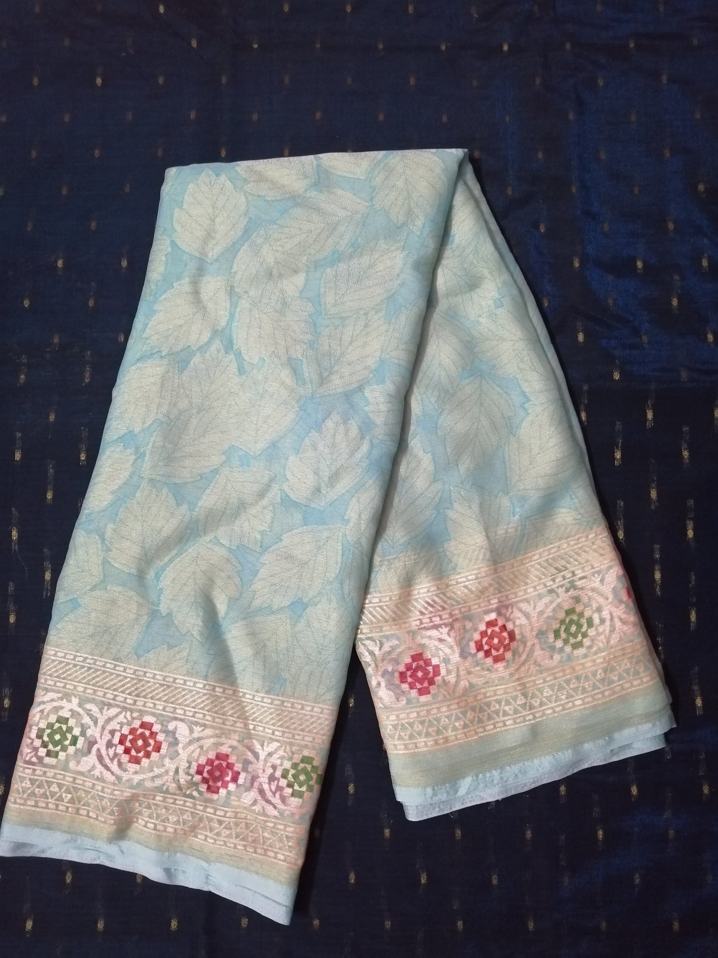 Fancy Sky blue Pastel Saree