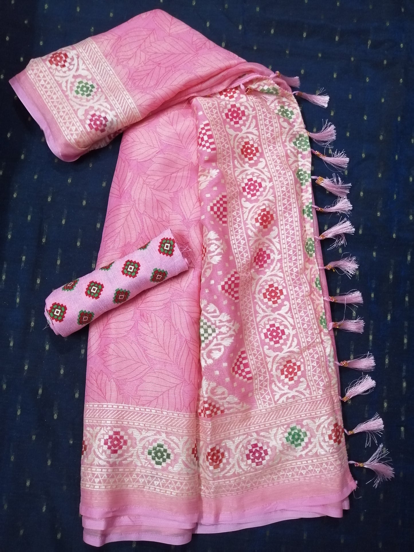 Fancy Pink Pastel Saree