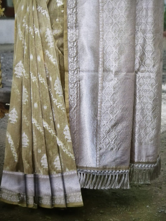 Light Brown Classic Silk Ratnam Saree