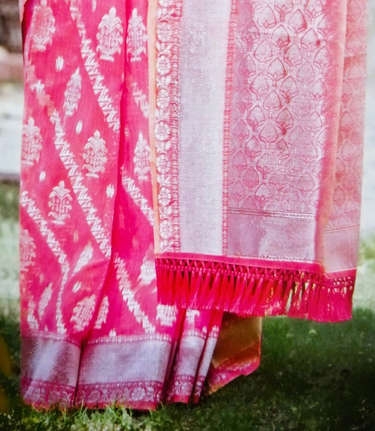 Pink Classic Silk Ratnam Saree