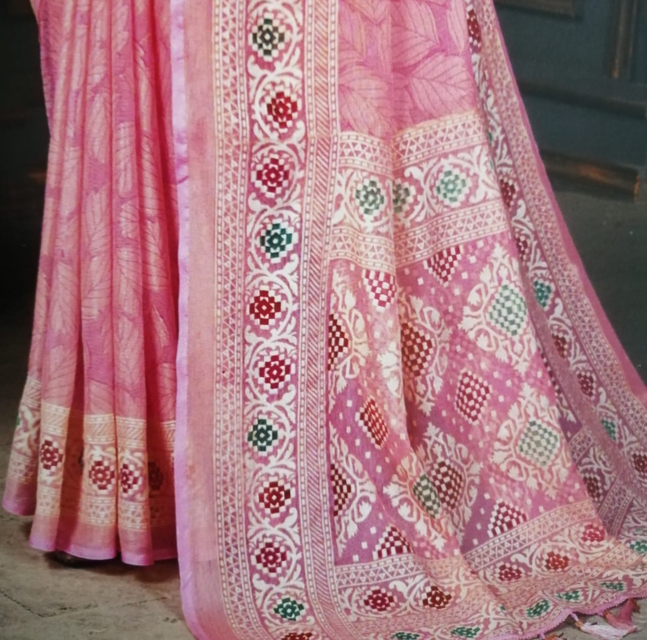 Fancy Pink Pastel Saree