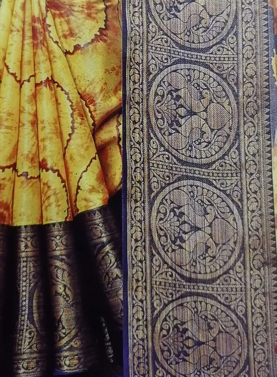 Yellow Jacquard Brasso Saree