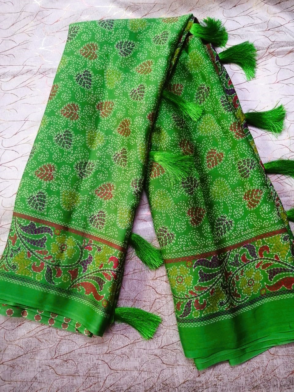 Green Fancy Varamala Saree