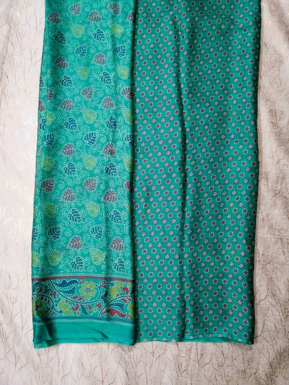 Turquoise Fancy Varamala Saree