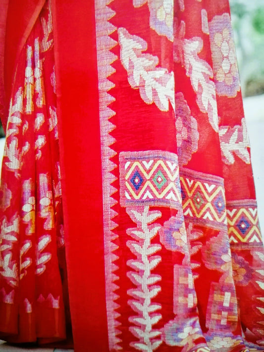 Red Kum Kum Brasso Saree