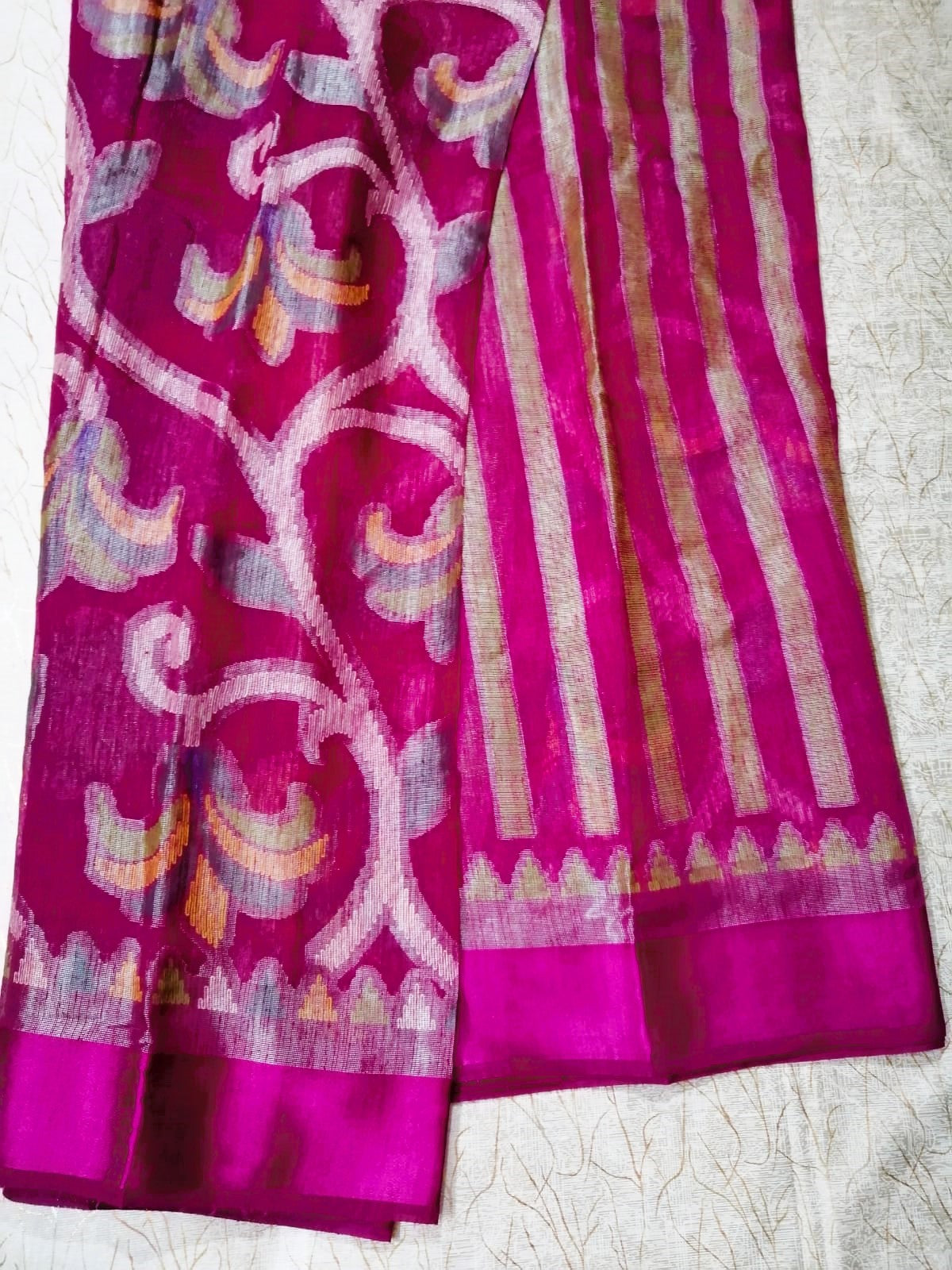 Magenta Kum Kum Brasso Saree