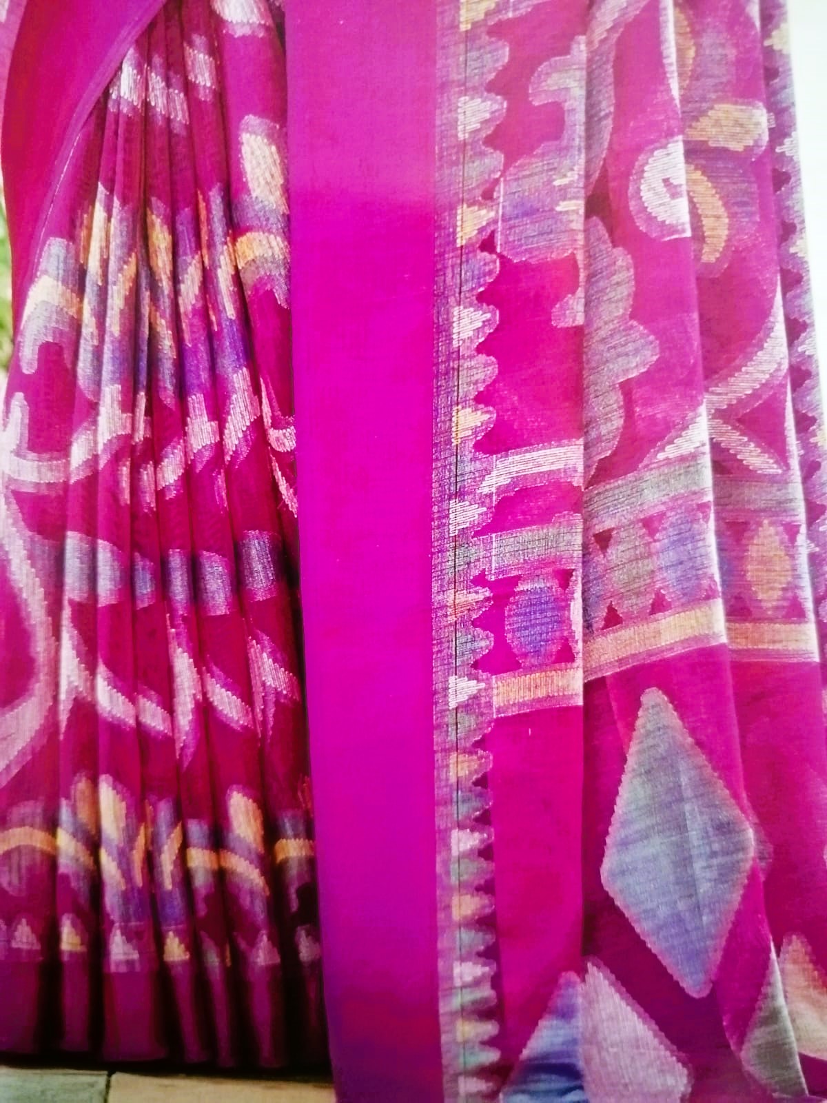 Magenta Kum Kum Brasso Saree