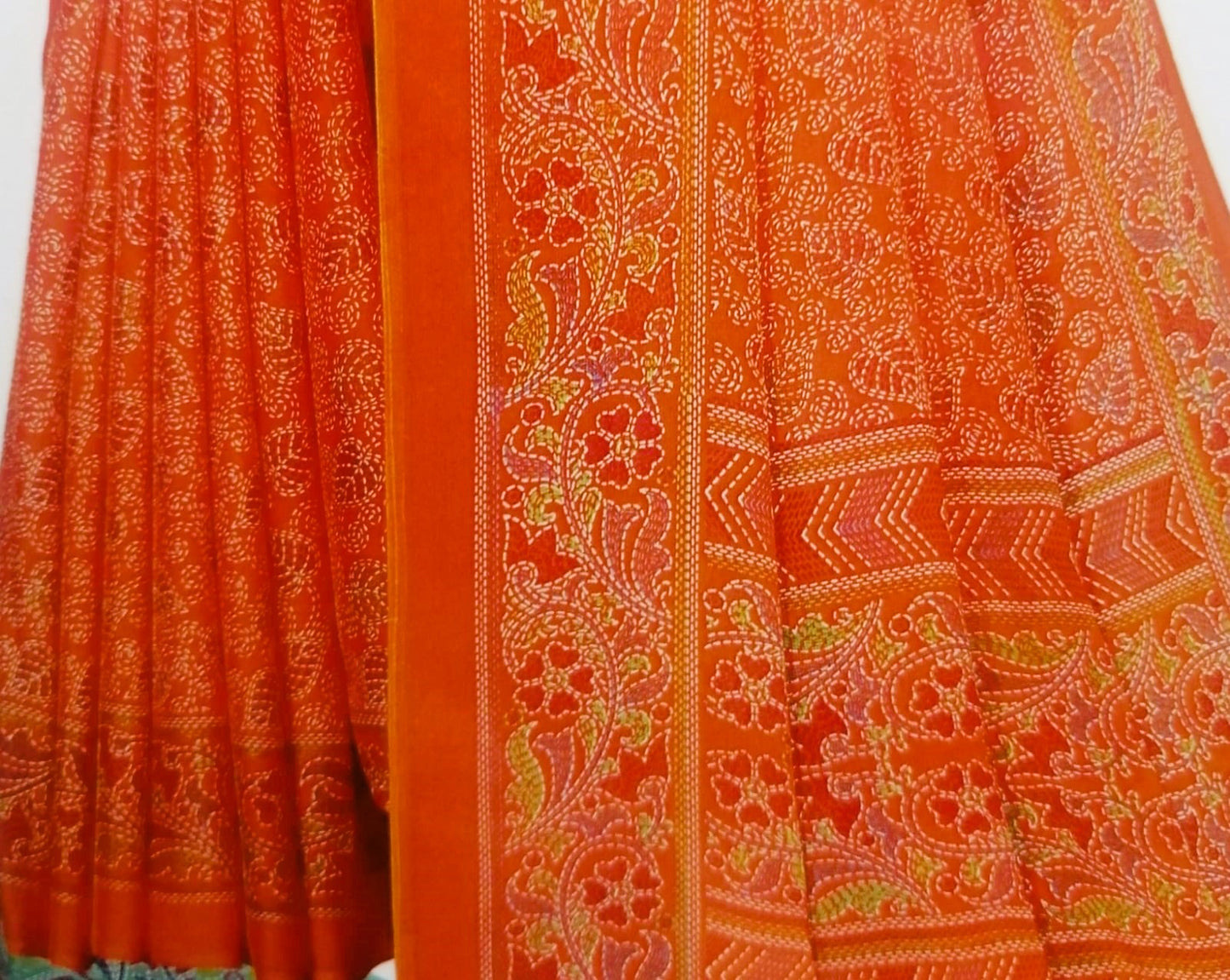 Orange Fancy Varamala Saree