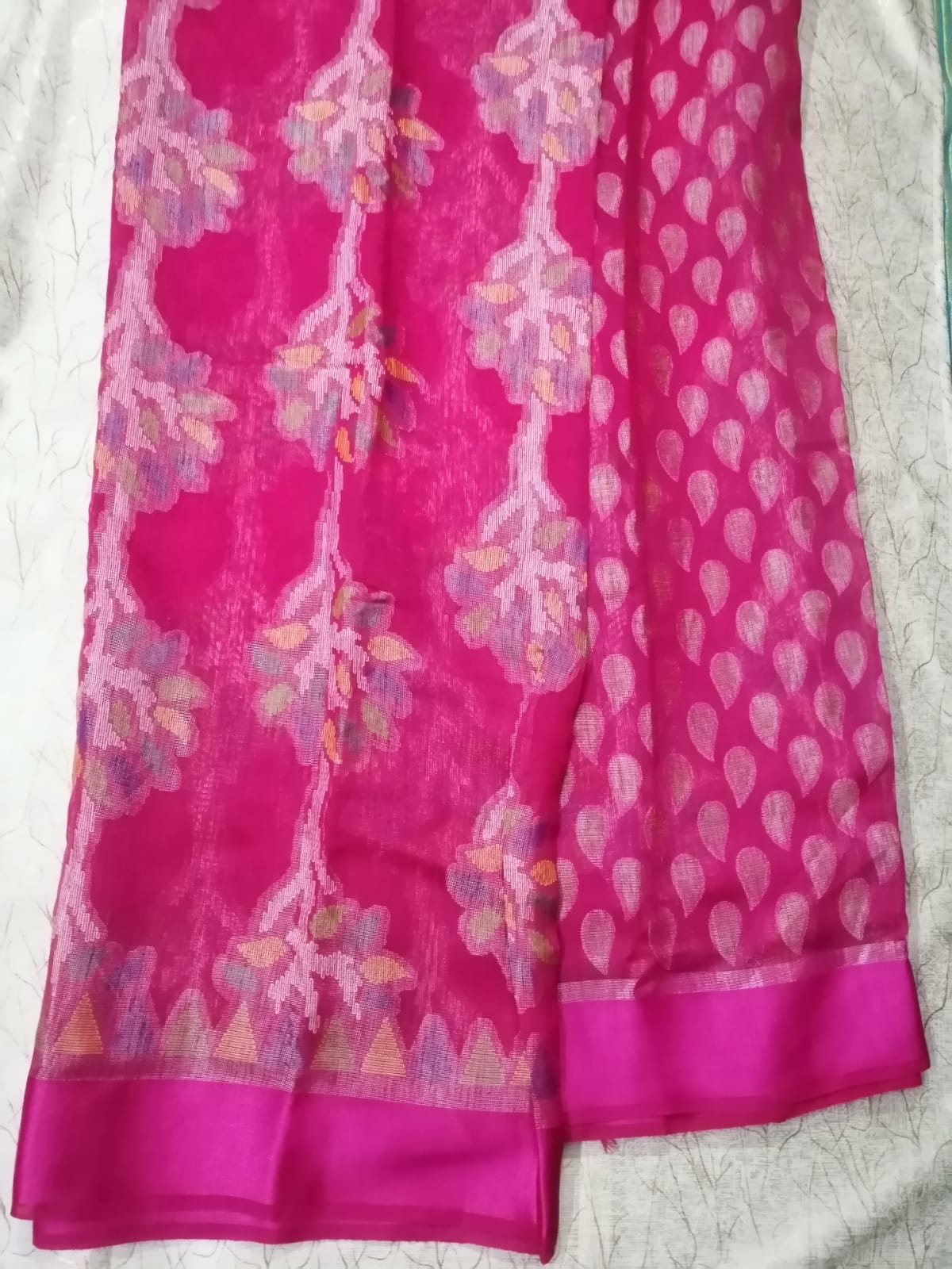 Pink Kum Kum Brasso Saree