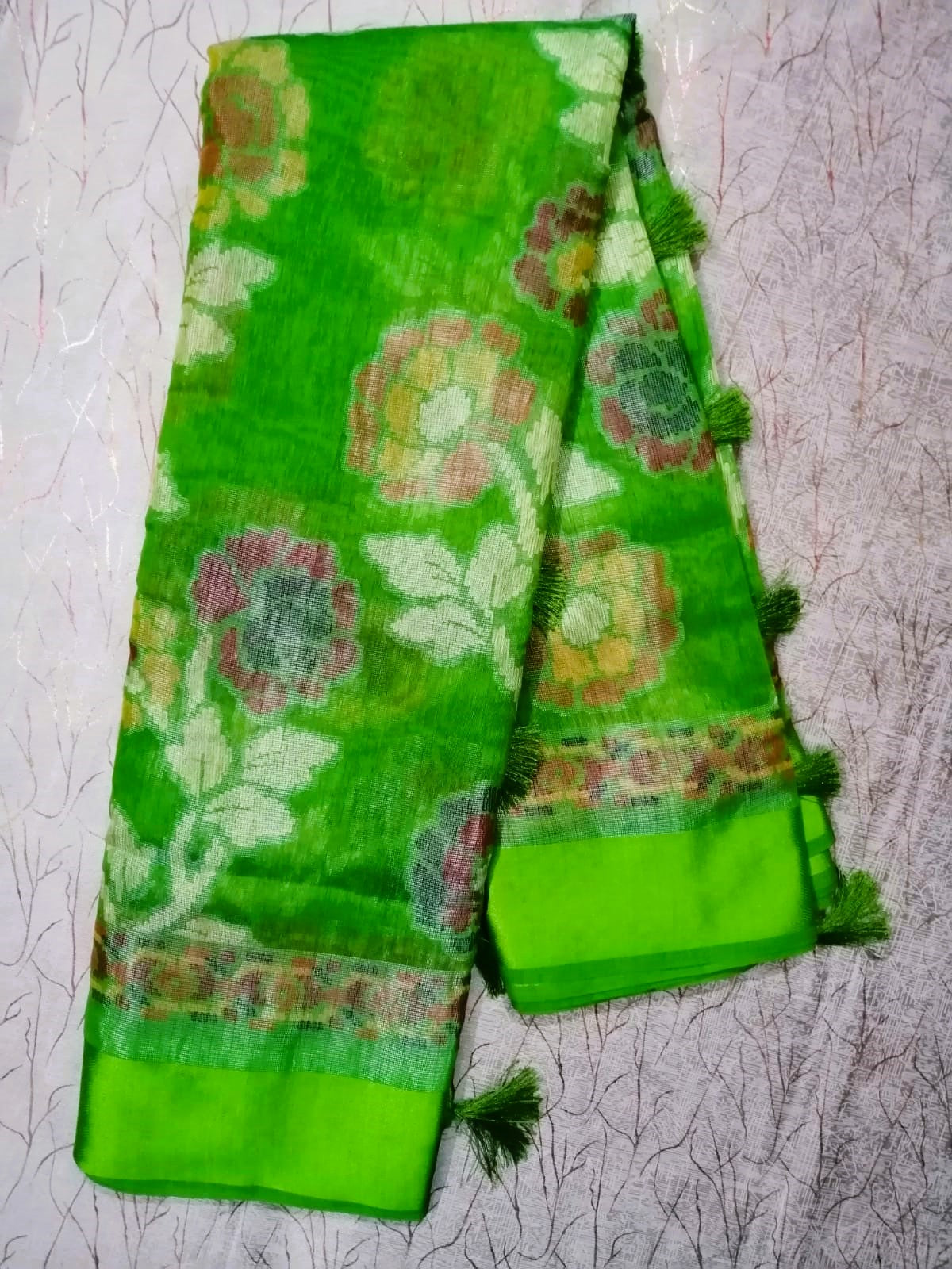 Green Kum Kum Brasso Saree