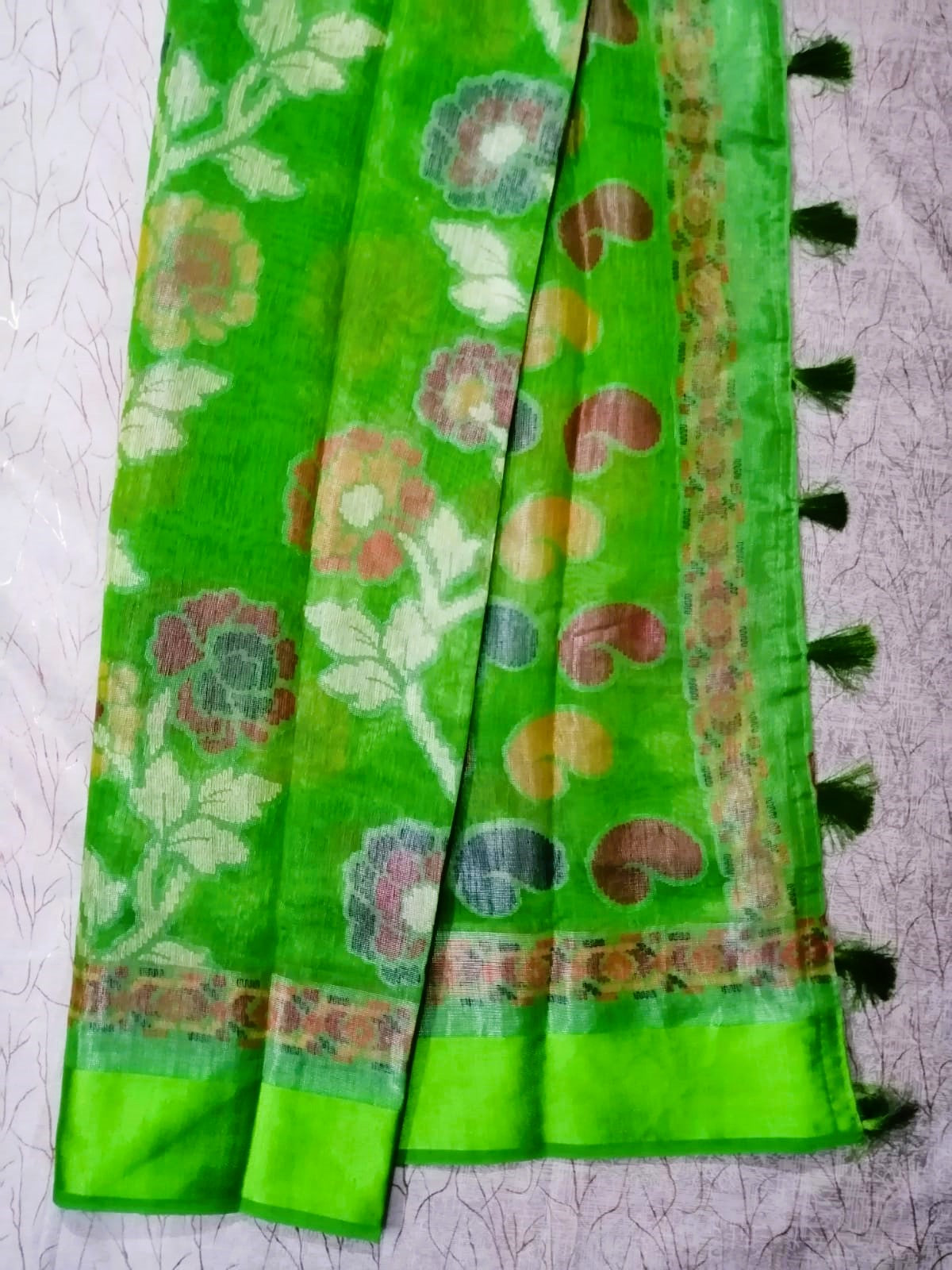 Green Kum Kum Brasso Saree