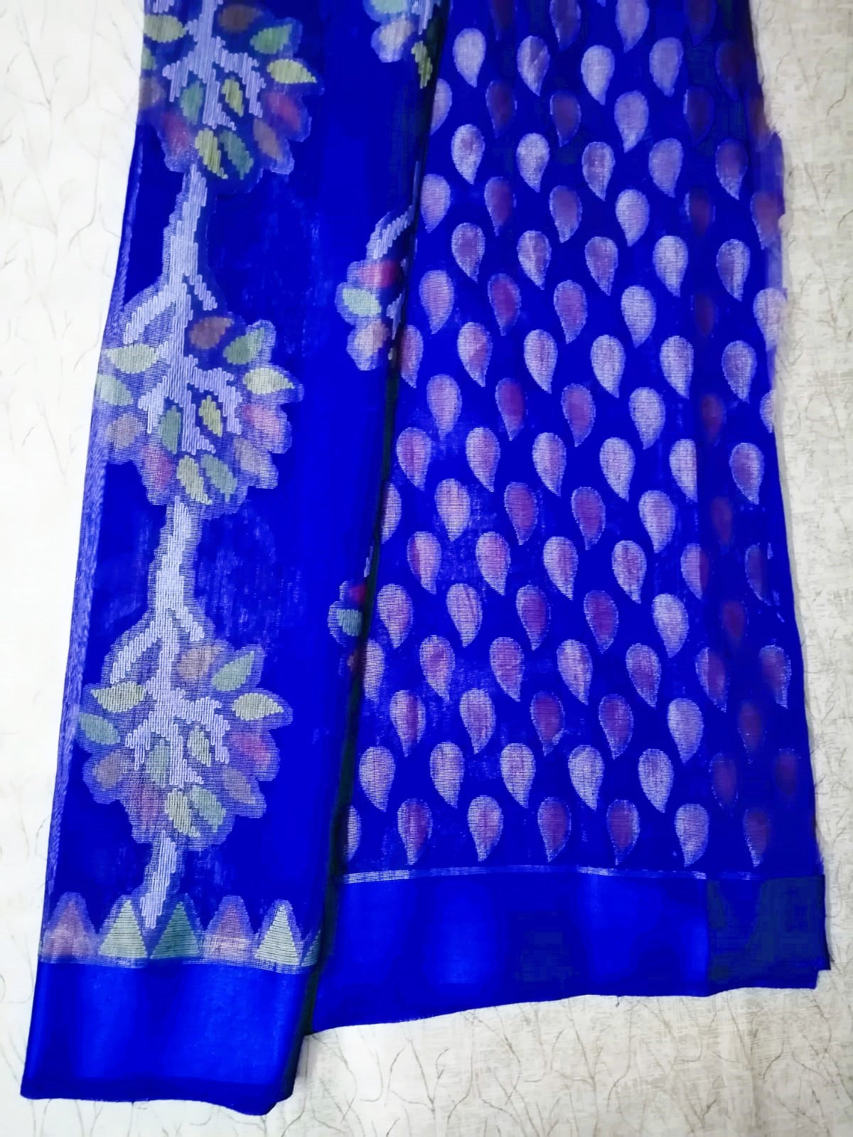 Blue Kum Kum Brasso Saree