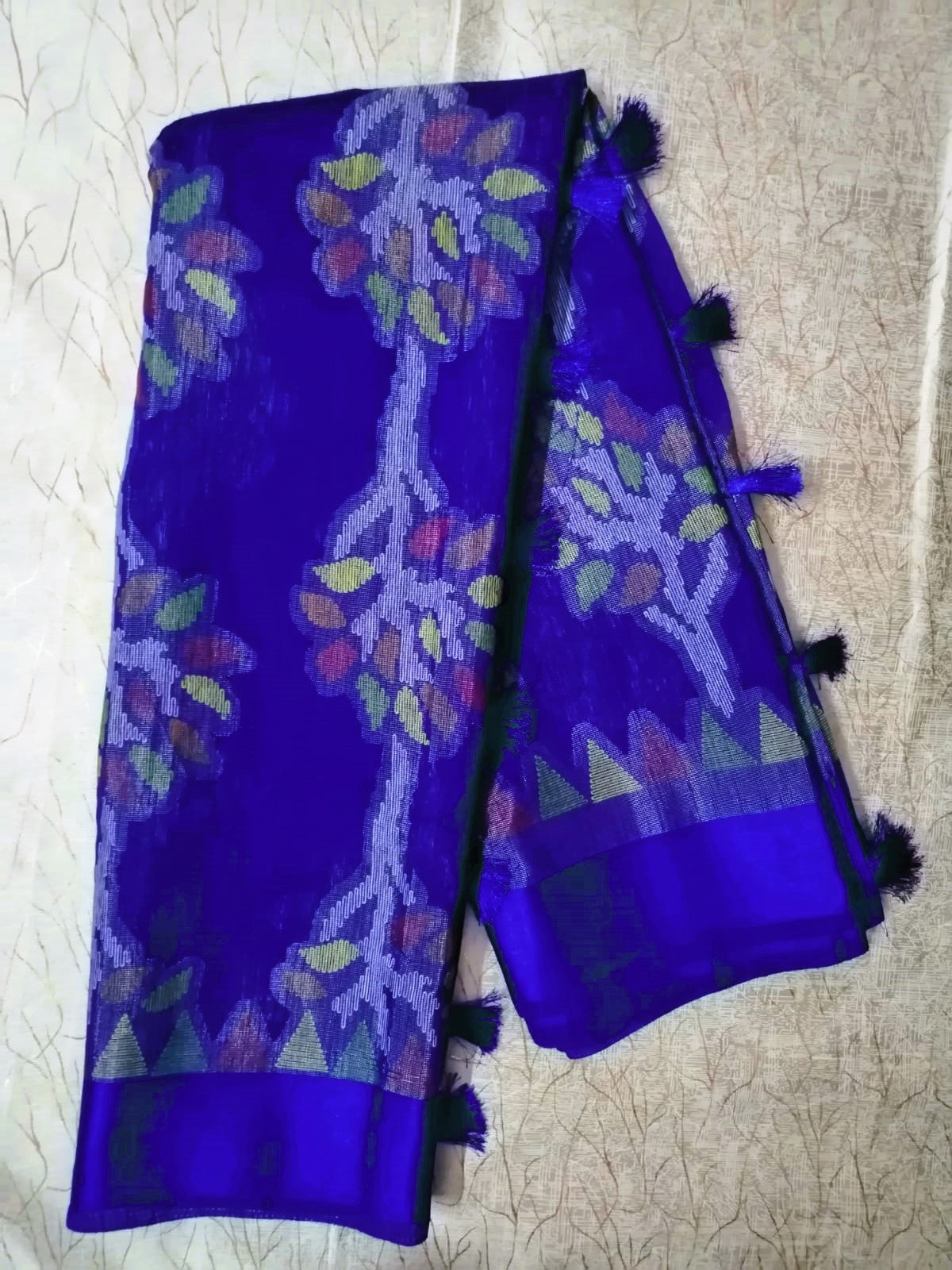 Blue Kum Kum Brasso Saree