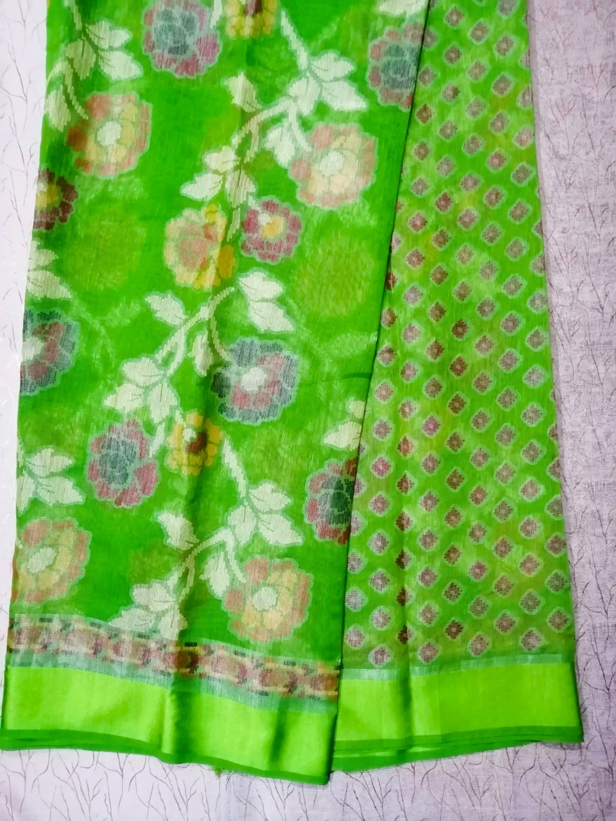 Green Kum Kum Brasso Saree