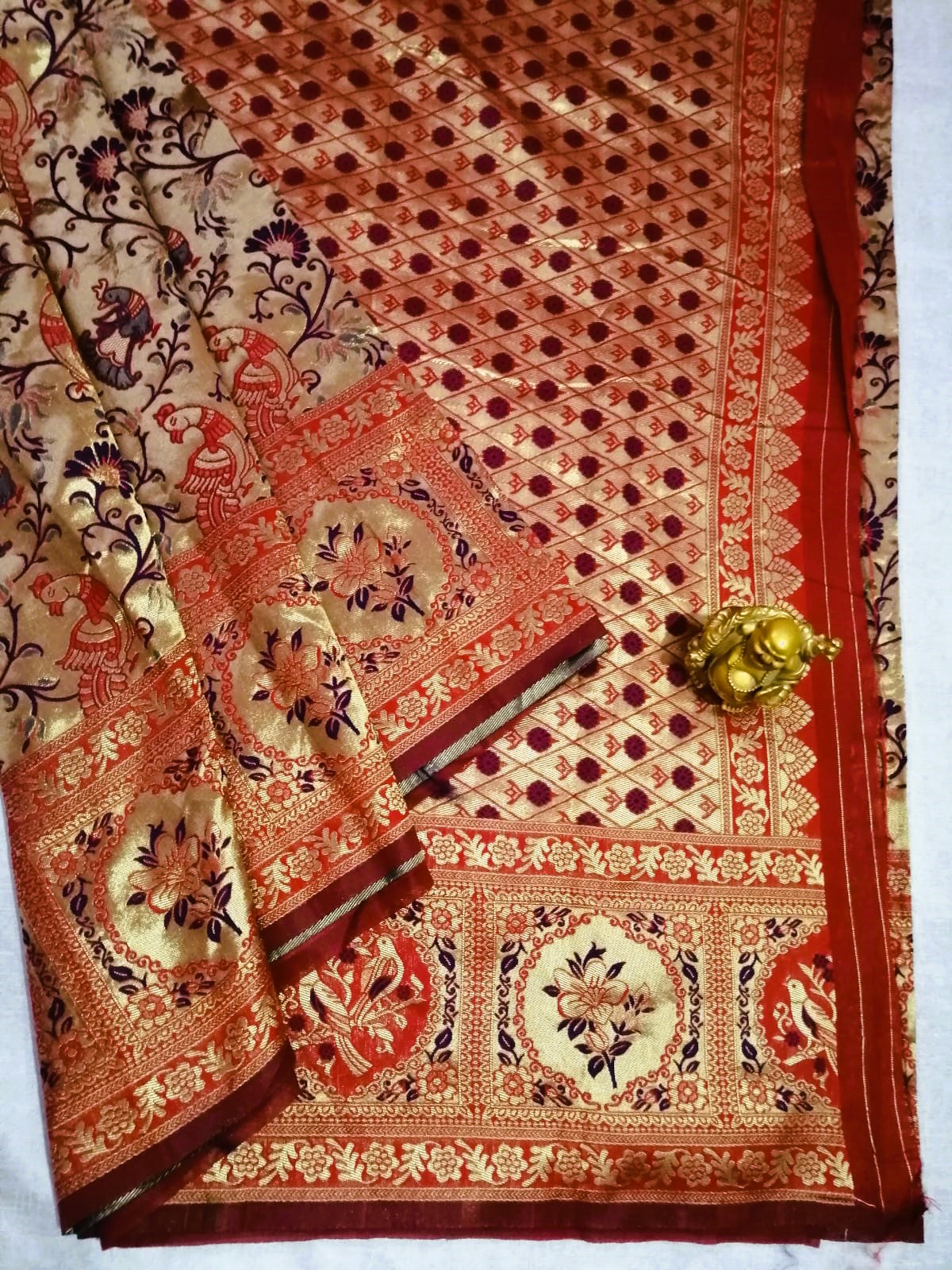 Red Golden Paithani Saree