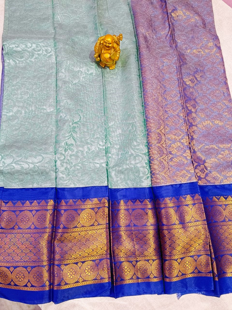 Sea Green Kuppadam Silk Saree