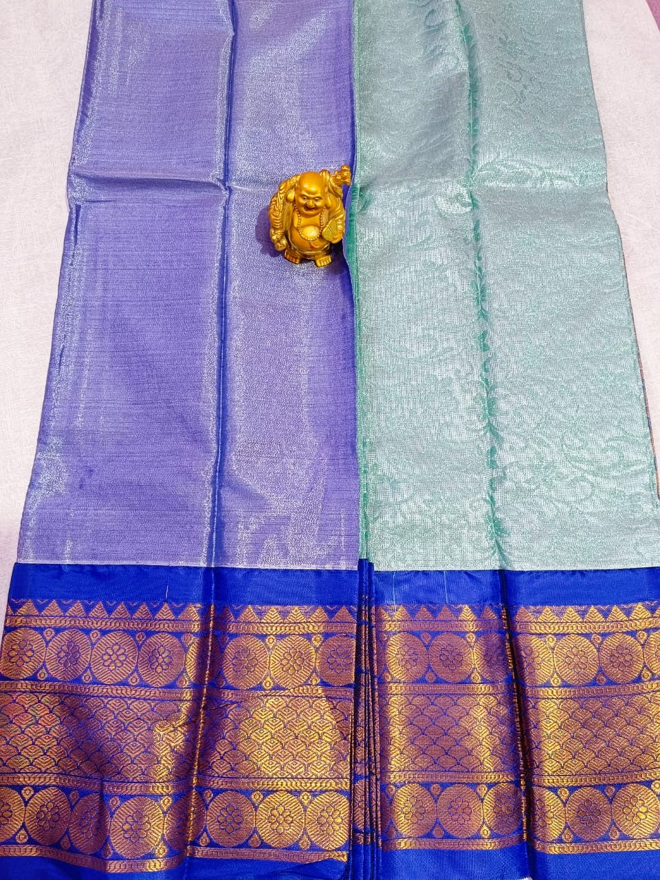 Sea Green Kuppadam Silk Saree